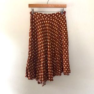 Rust Polka Dot A line skirt XS
